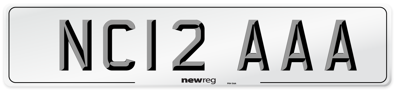 NC12 AAA Number Plate from New Reg